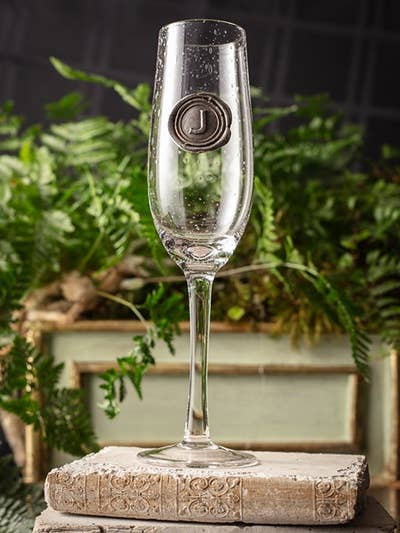 Flute Champagne Glass - Bold Lettering for wholesale by Southern Jubilee
