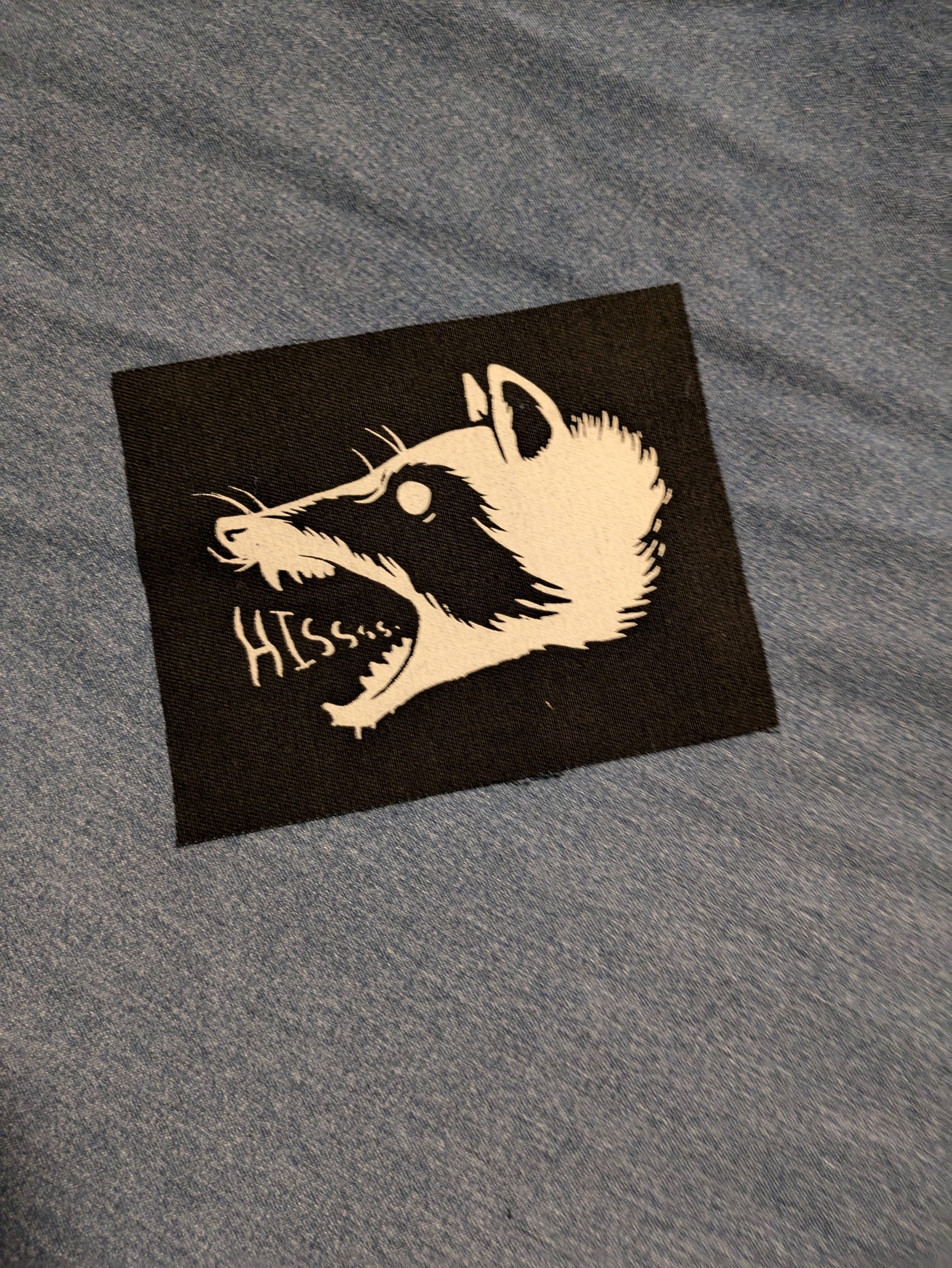 Goodbye Zach - Wholesale Patch - Raccoon Hissing Sew On Patch | Screen Print1
