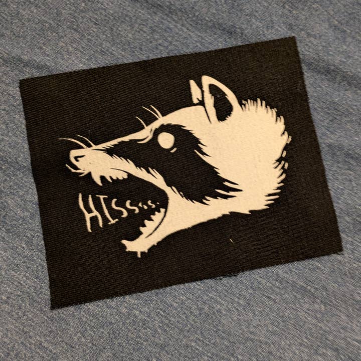 Goodbye Zach - Wholesale Patch - Raccoon Hissing Sew On Patch | Screen Print1
