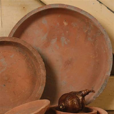 HomArt - Wholesale Saucer - Rustic Terra Cotta Saucer 10.5 in - Antique Red2