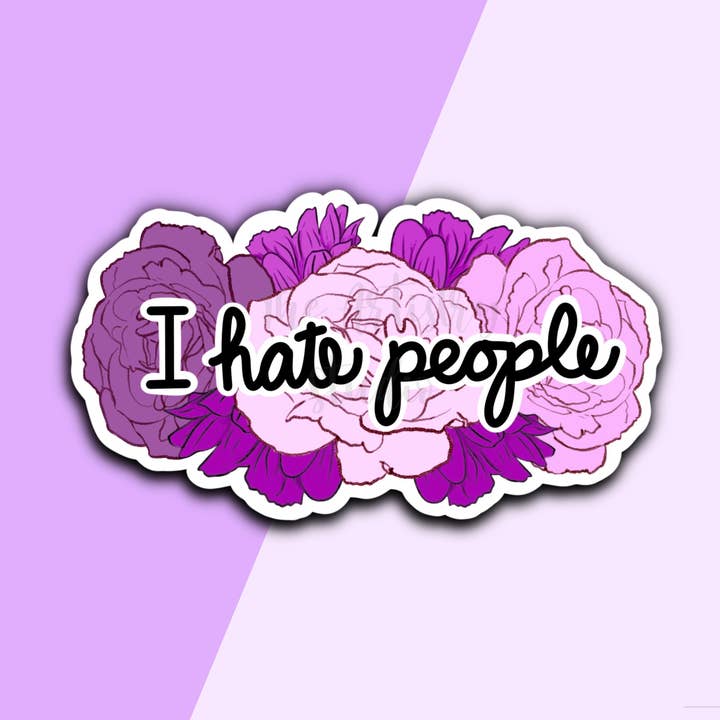 I hate people Sticker | 3x1.7 for wholesale by The Artistry Studio
