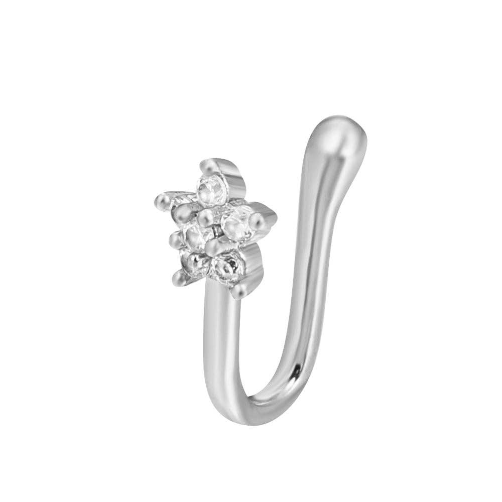SALINA TRADING INC - Wholesale Neusring - U-vorm Ster Hart Kroon Niet-piercing Neusring50
