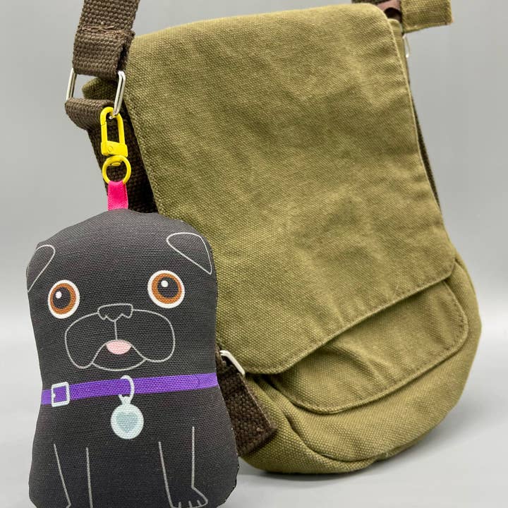 Buddy the Black Pug – Lucky Pug Bag Charm for wholesale by Nerfect Artistic Novelties