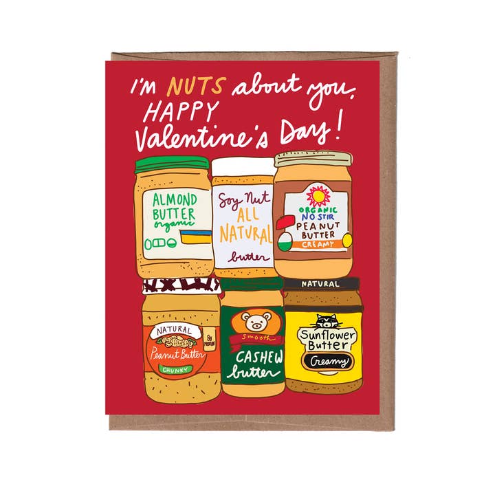 La Familia Green - Wholesale Valentine's Day Card - Scratch & Sniff Nut Butter Valentine's Day Greeting Card0