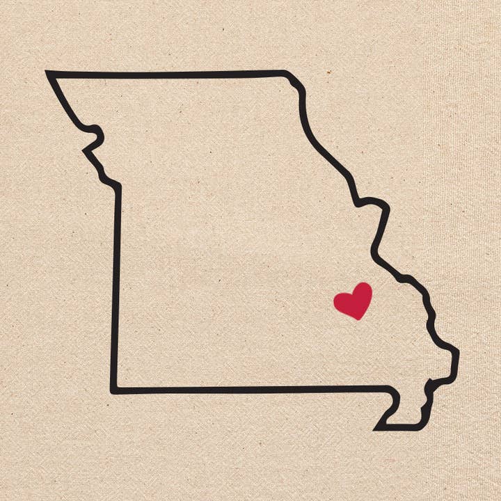 Missouri elsker min stat køkken viskestykke med hjerte Pin for engroshandel hos ellembee gift