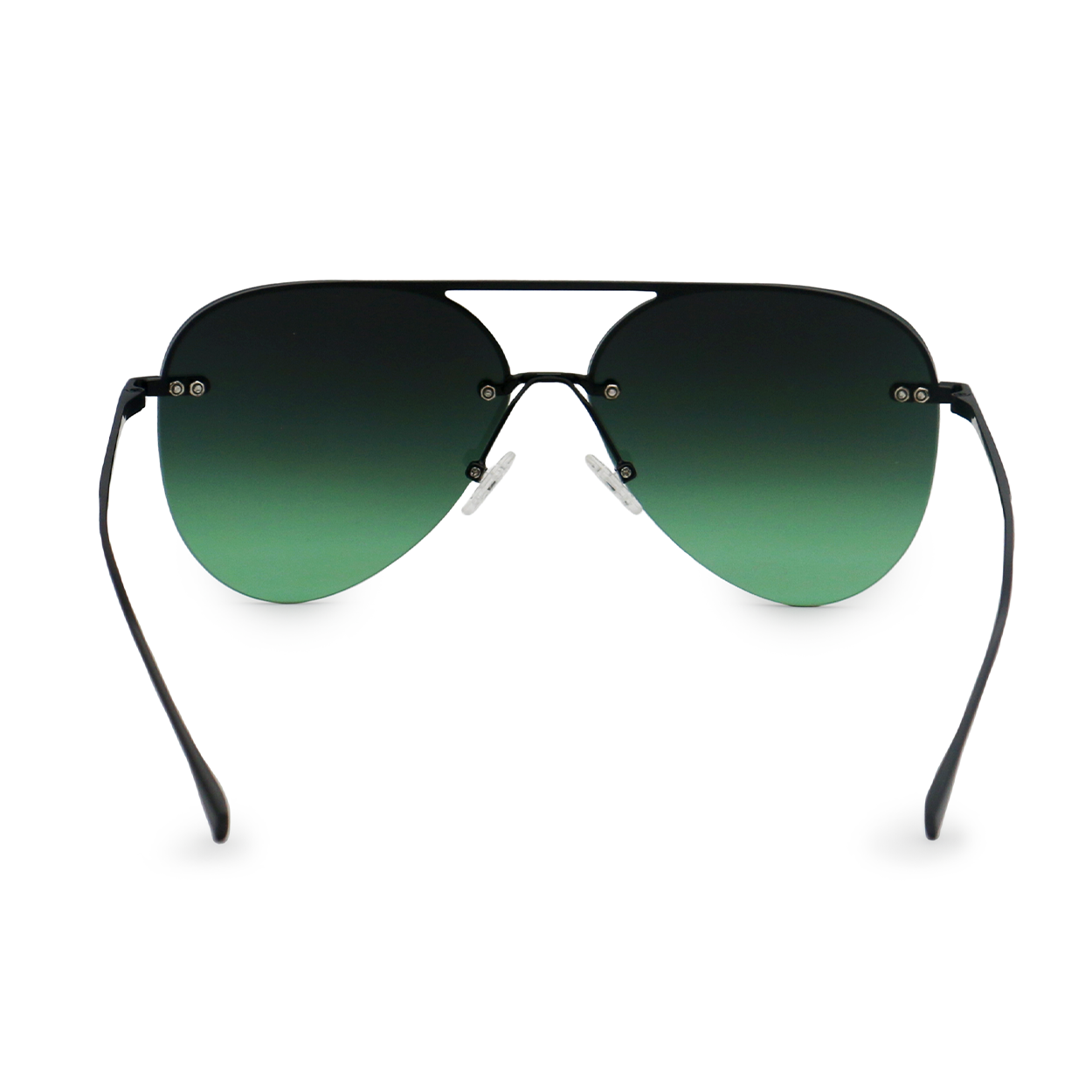 TOPFOXX - Wholesale Sunglasses - Women's - Smaller Megan 2 - Dark Green Metal Aviator Sunglasses6