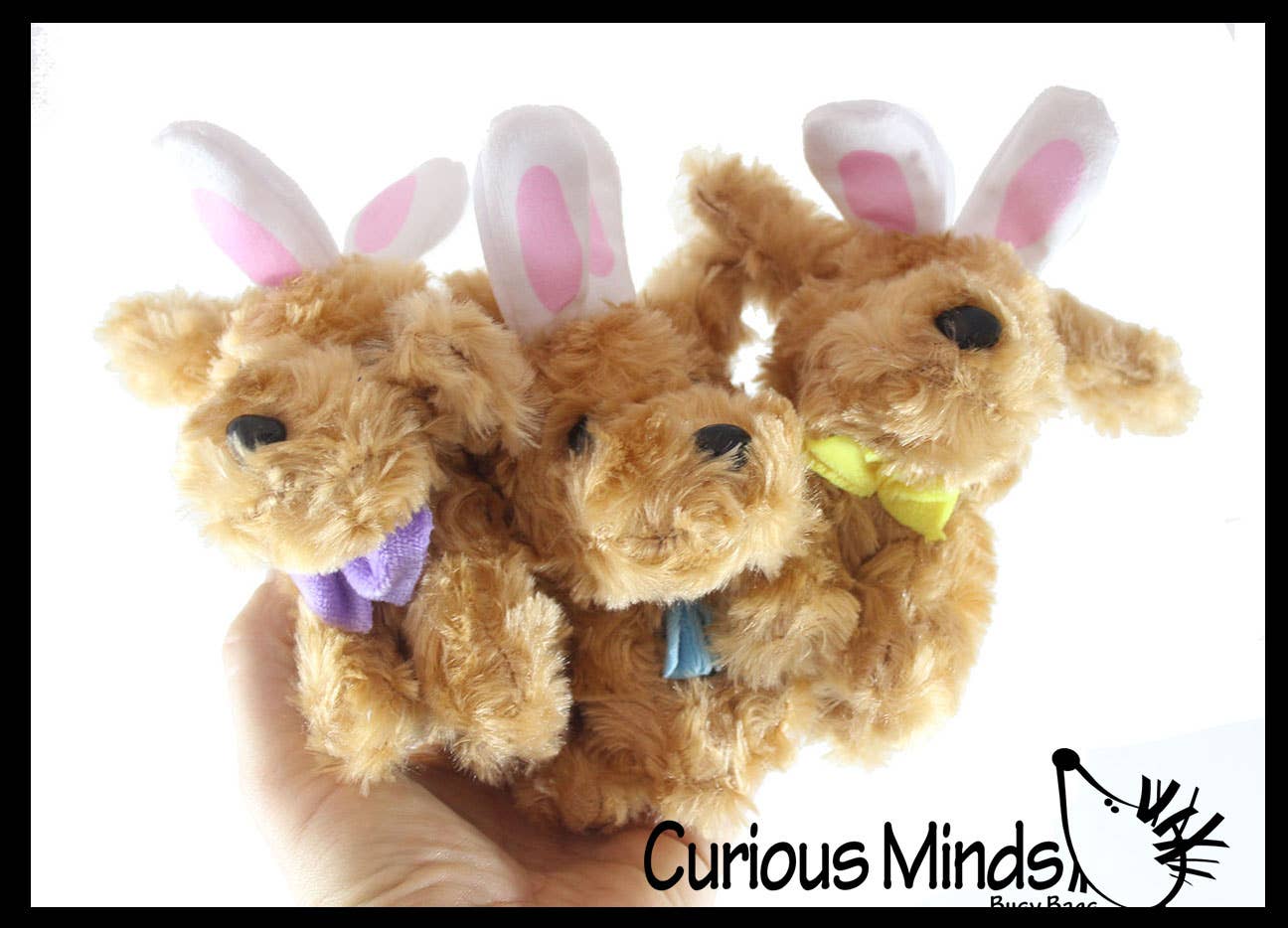 Curious Minds Toys - Wholesale Stuffed/plush toy – Kids & baby - 1 Easter Plush - Stuffed Dog with Bunny Ears - Mini Stuffie 8