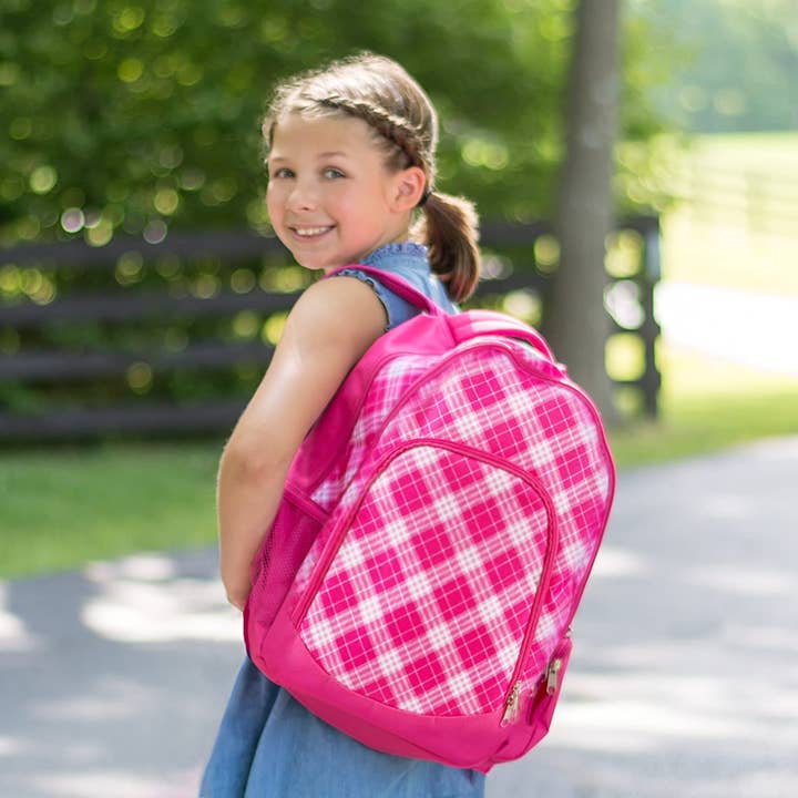 EAST AVENUE - Wholesale Rugzak - Kinderen - Roze preppy geruite rugzak2