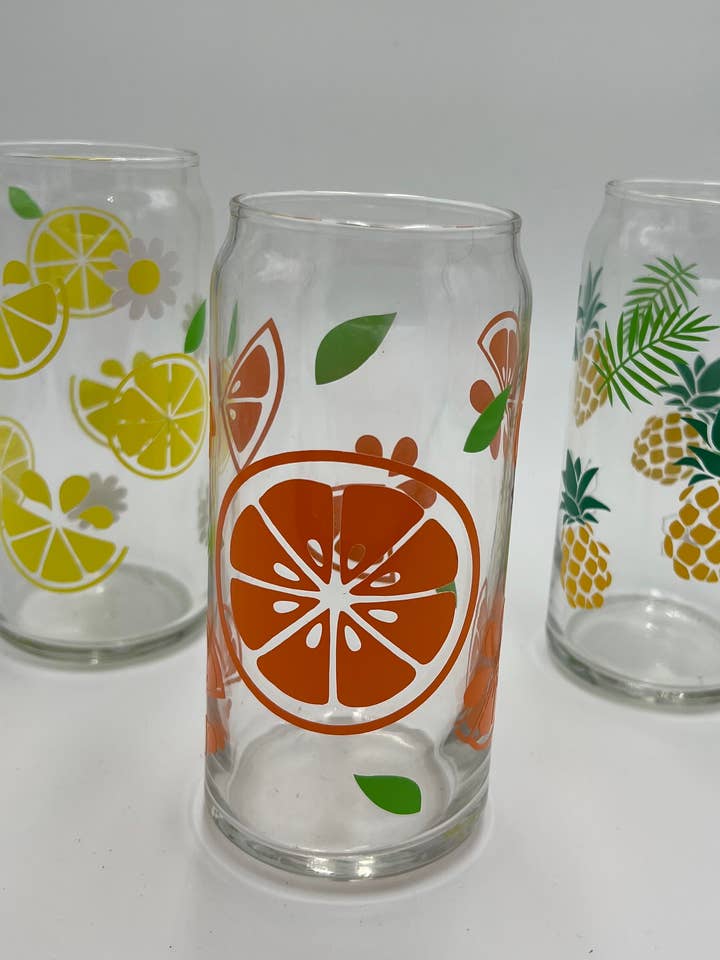 Fruit Set Beer Can Glass for wholesale by Lily Rose Designs