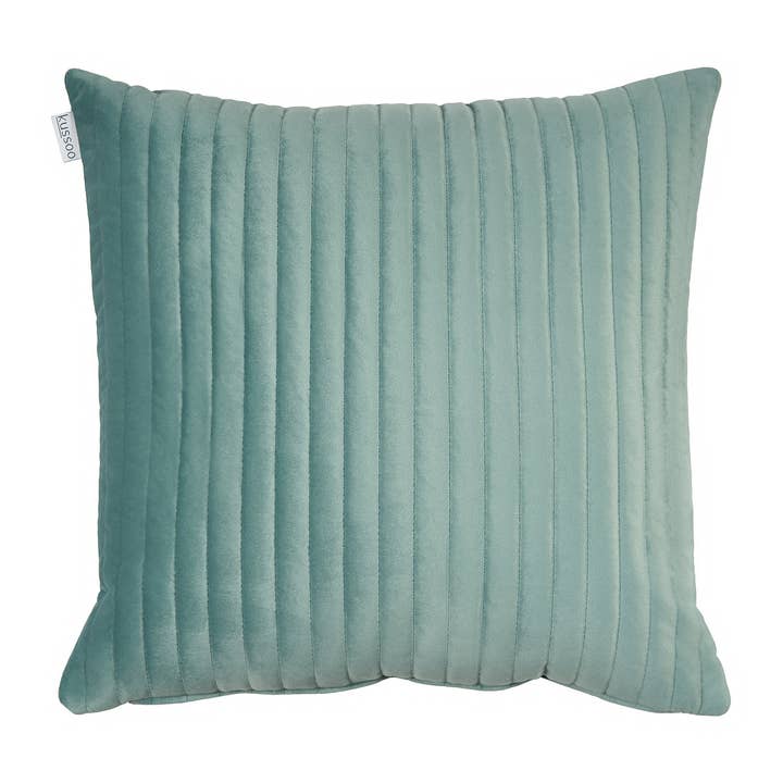 Cushion Velvet stripe mint 50x50 cm for wholesale by Kussoo