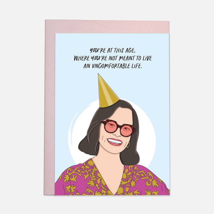 Uncomfortable life - White Lotus trending greeting card  for wholesale by Kaart Blanche