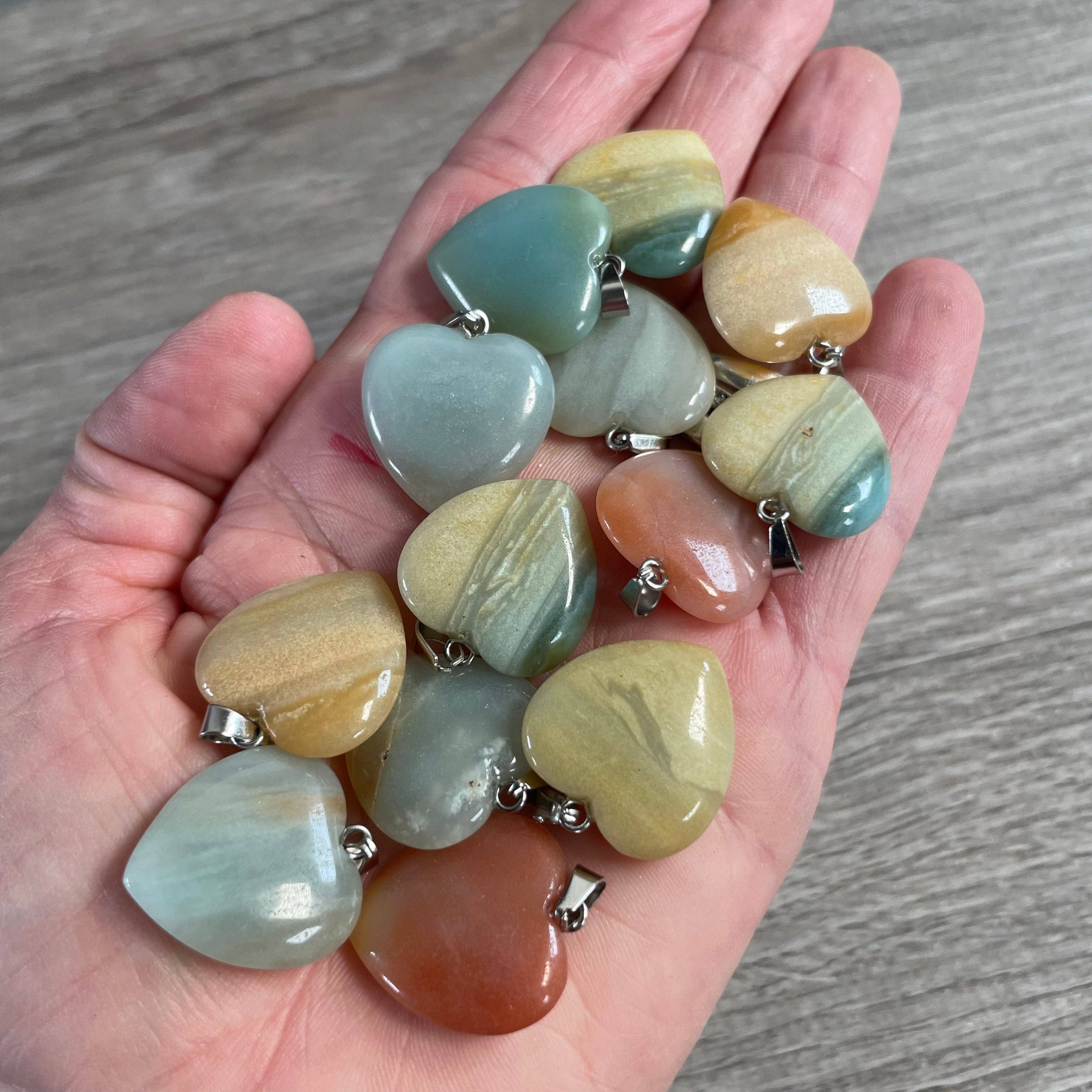 Keystone Crystals - Wholesale Individuele bedel/hanger - 20mm Edelsteen Hart Hangers – Groothandel Sieraden30