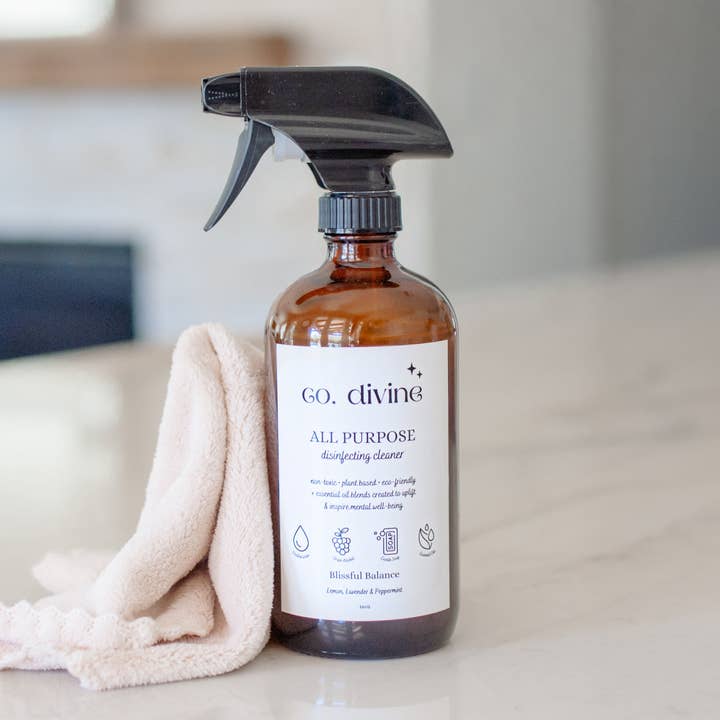Collectively Divine - Wholesale Multi-Surface Cleaner - All Purpose Disinfecting Cleaner - 16oz Amber Glass Bottle0