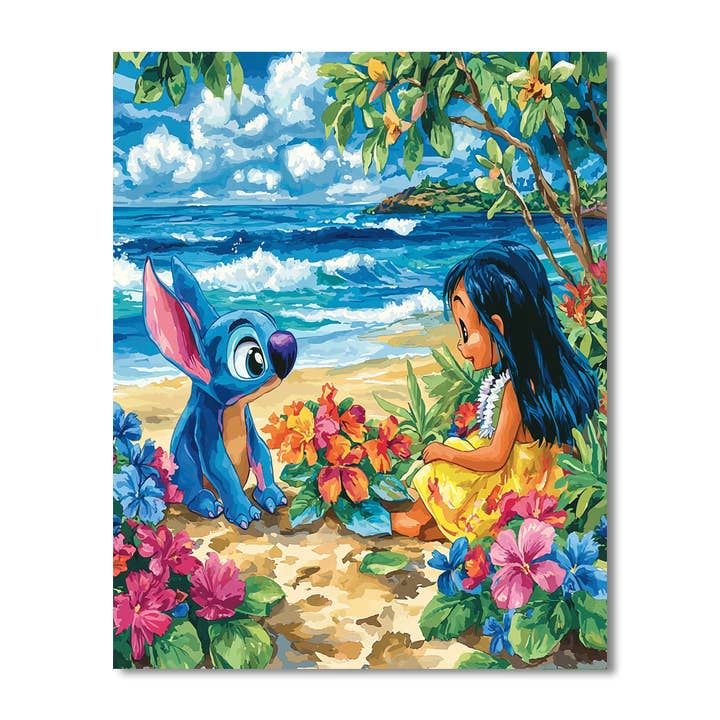 Artistry Rack - Venta al por mayor Kit de manualidades - Ohana Adventure de Lilo y Stitch, kit de pintura por números inspirado en Disney