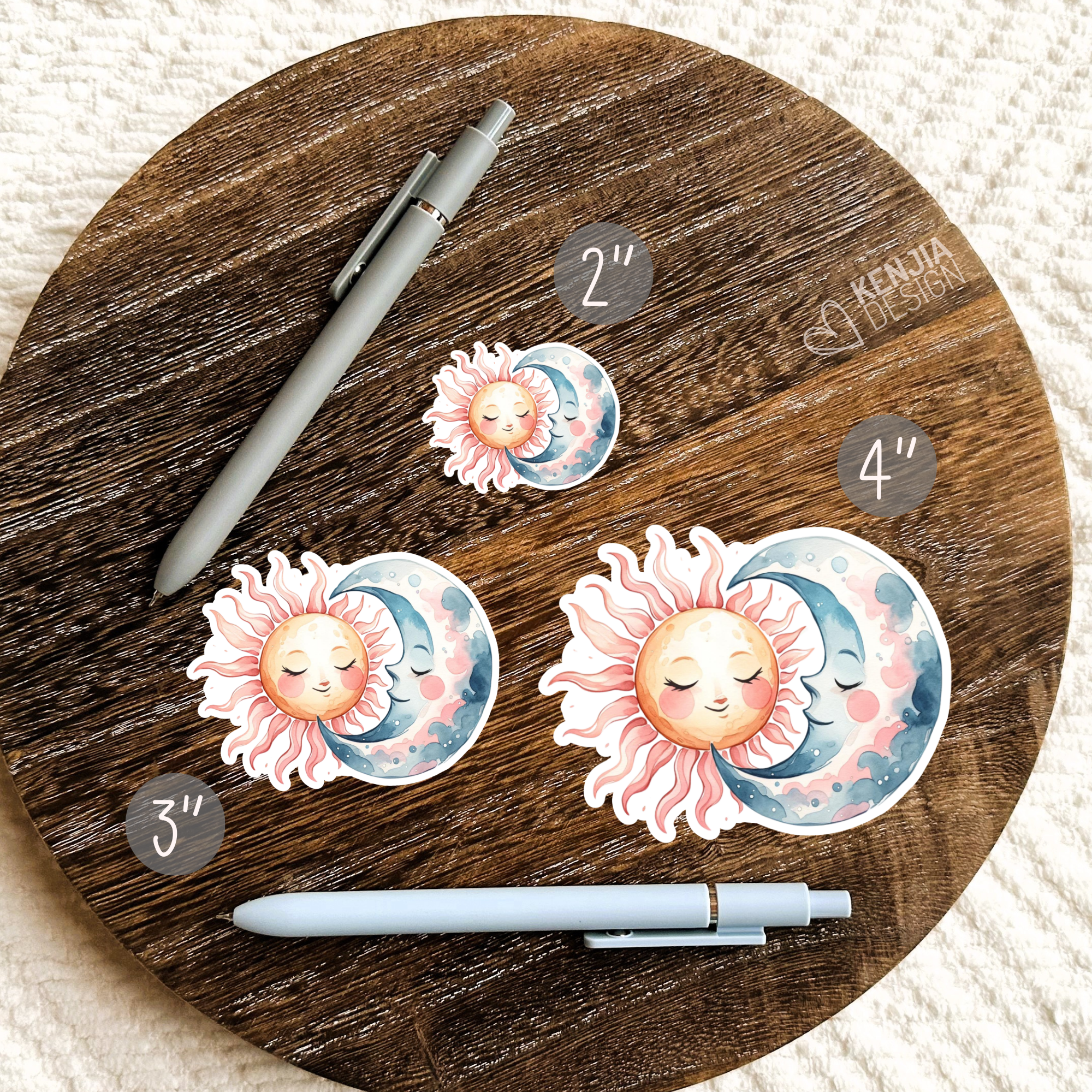 Kenjia Design - Wholesale Sticker - Cute Kawaii Moon and Sun Stickers / Summer Sticker 2
