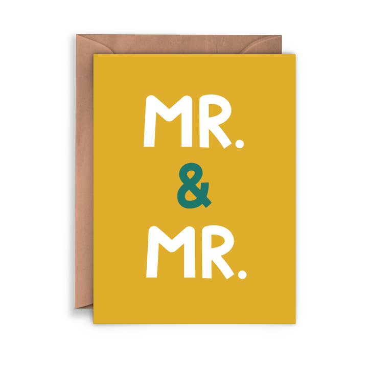 Biglietto di fidanzamento Mr & Mr Gay Pride per la vendita all'ingrosso da parte di Twentysome Design