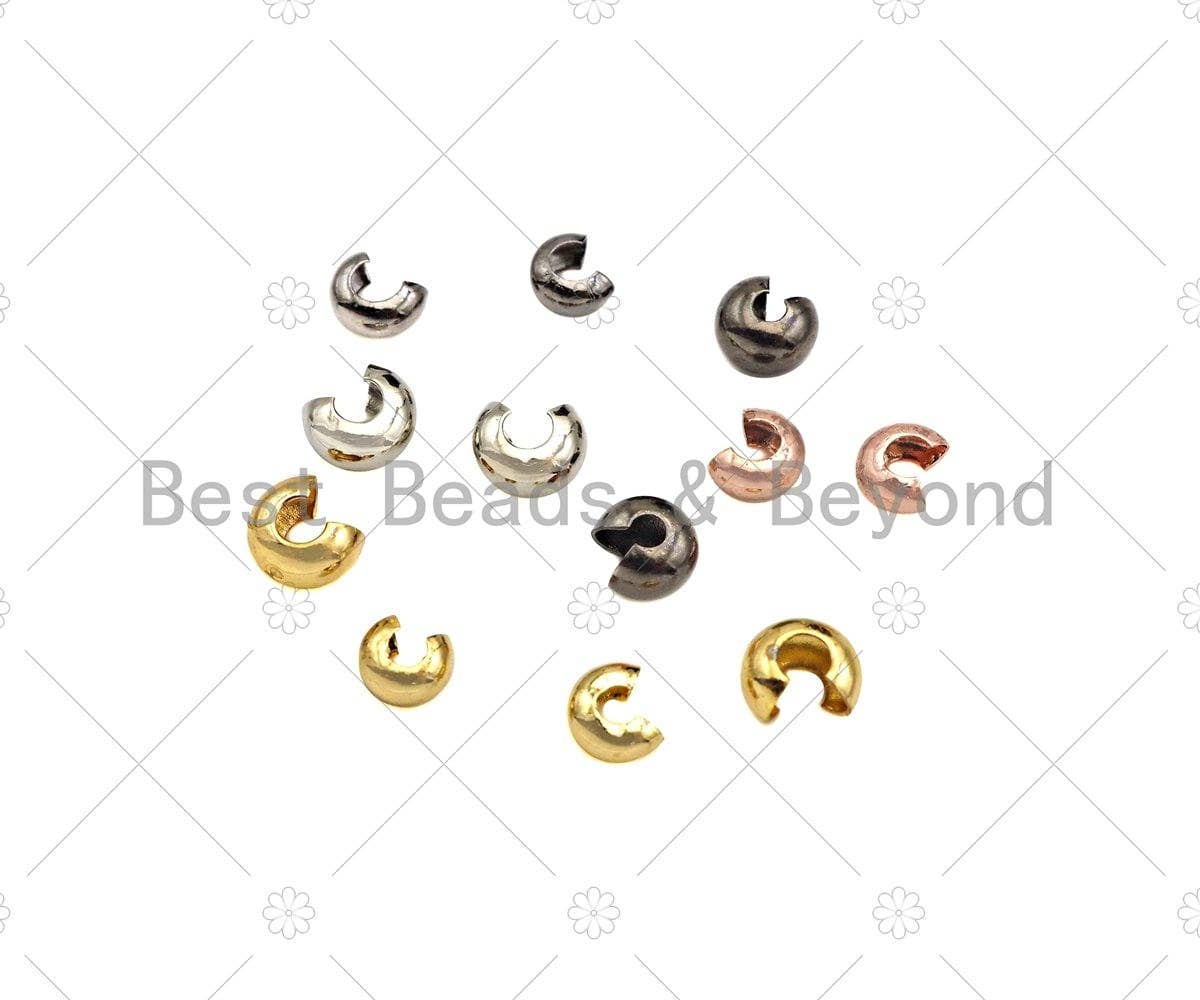 BestBeads&Beyond - Wholesale Craft Supplies - 50pc 4mm/5mm Crimp Covers, Gold, Silver, Rose Gold, Gunmetal Crimp Cover, Crimp Beads, Crimp End, Knot Covers,sku#C123