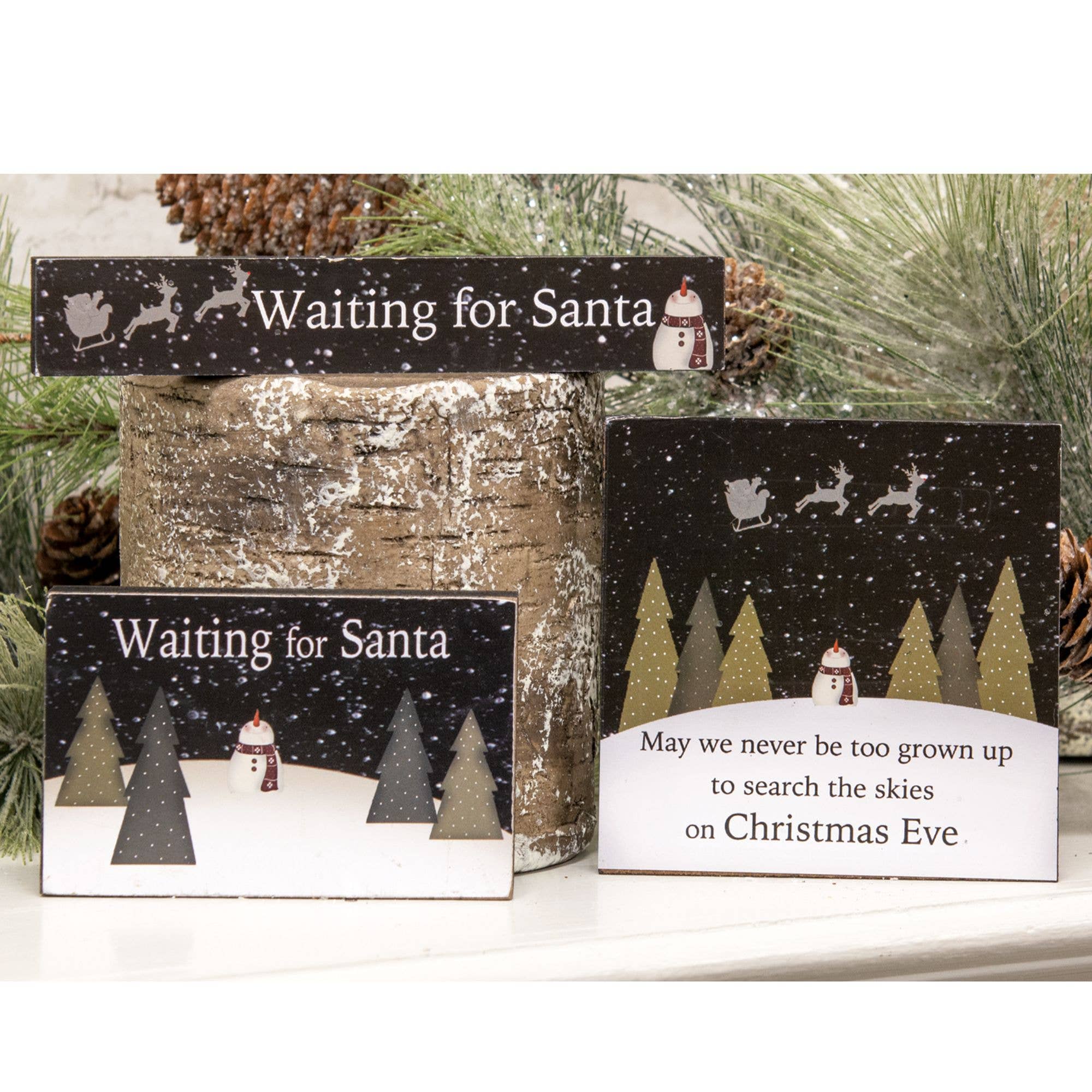The Hearthside Collection - Wholesale Christmas Decoration - 3/Set, Waiting For Santa Blocks1