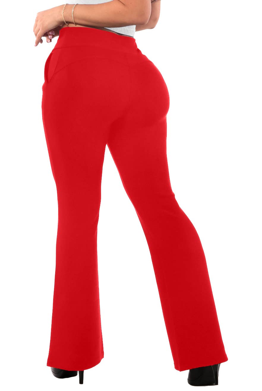 REDFINCH APPAREL INC - Wholesale Pants - Women's - Womens Tummy Control Butt Sculpting Flare Pants With Pockets9