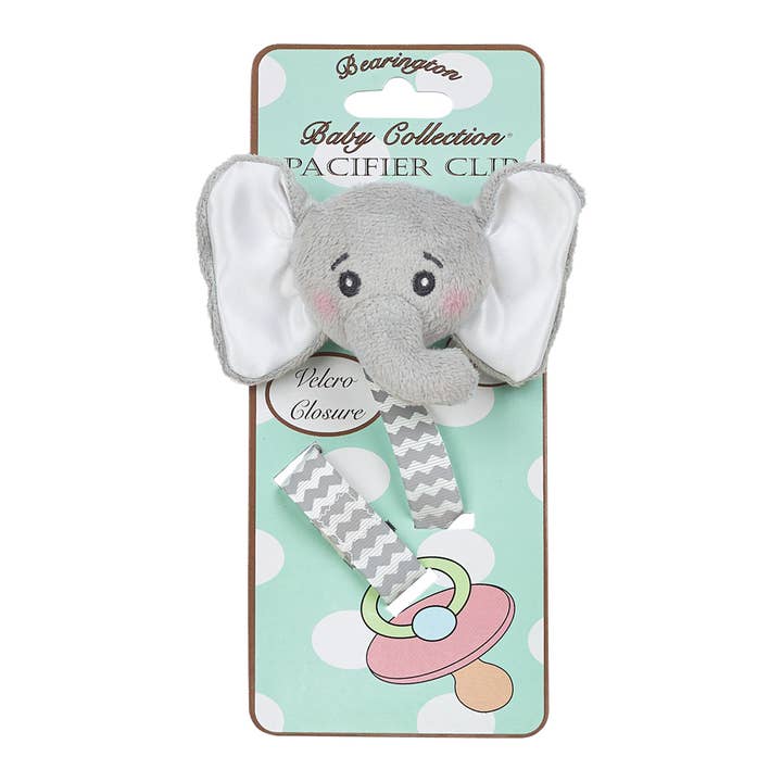 Bearington Collection - Wholesale Pacifier Clip - Baby - Lil' Spout Gray Elephant Pacifier Clip