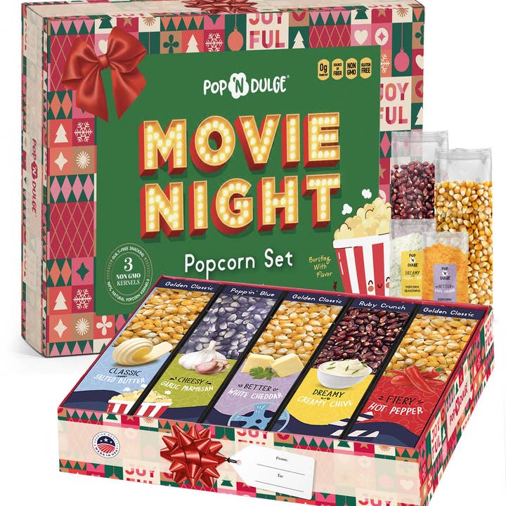 Pop 'N Dulge - Wholesale Popcorn - Christmas Movie Night Gourmet Popcorn Gift Set