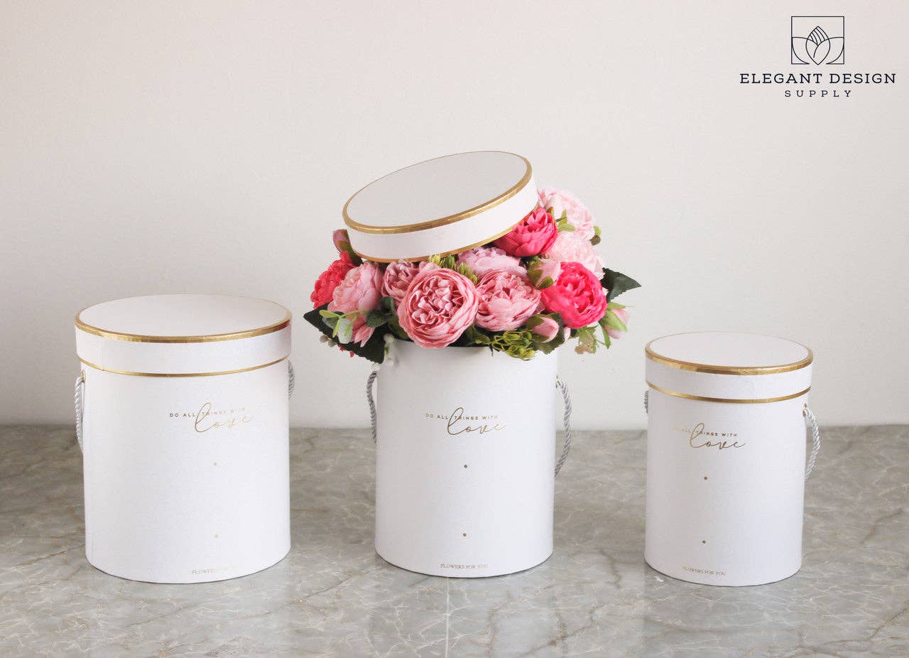 Elegant Design Supply - Wholesale Gift box - Do all things with Love Round Hat Flower Box13