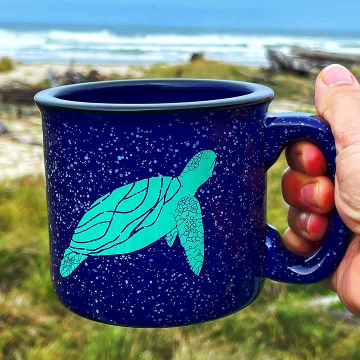 Sea Turtle 15oz Ceramic Campfire Mug for wholesale by Salty Raven Glassware