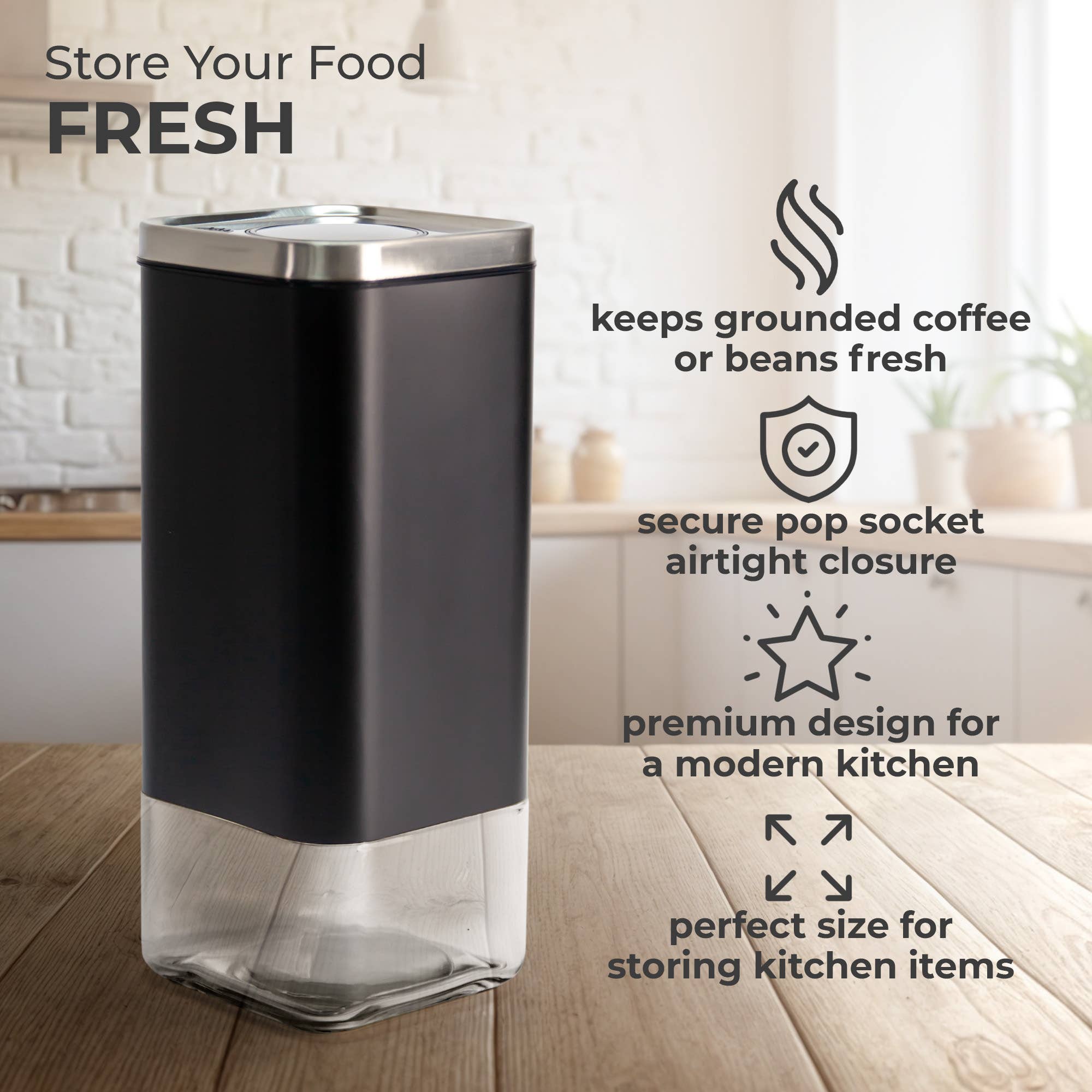 Kaffe – wholesale Canister – Kaffe Coffee Canister Storage Container Stainless Steel8