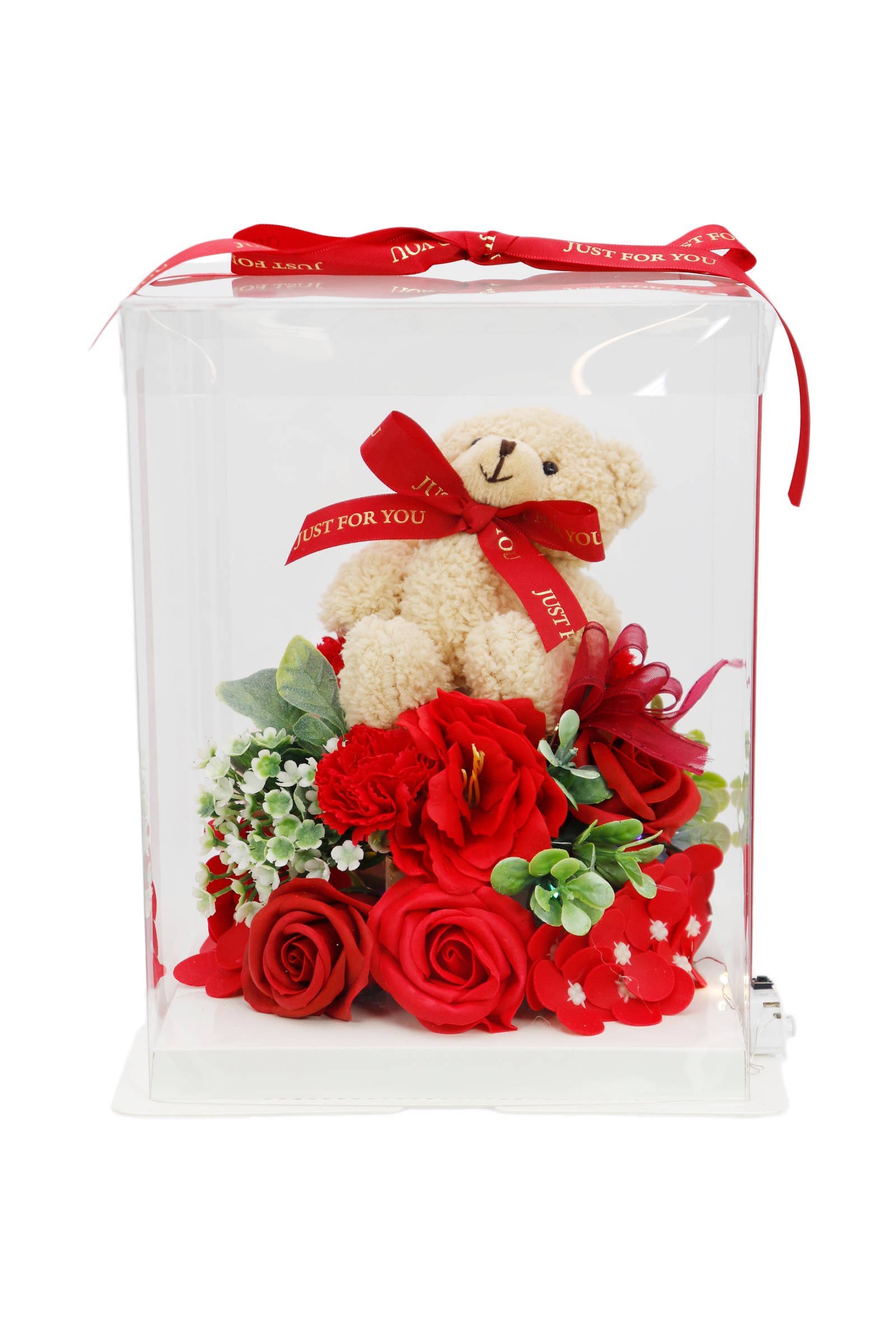 ASSORTED Mini Bear Soap Rose Dome Led Gift Box - 9 Inch for wholesale on Faire5