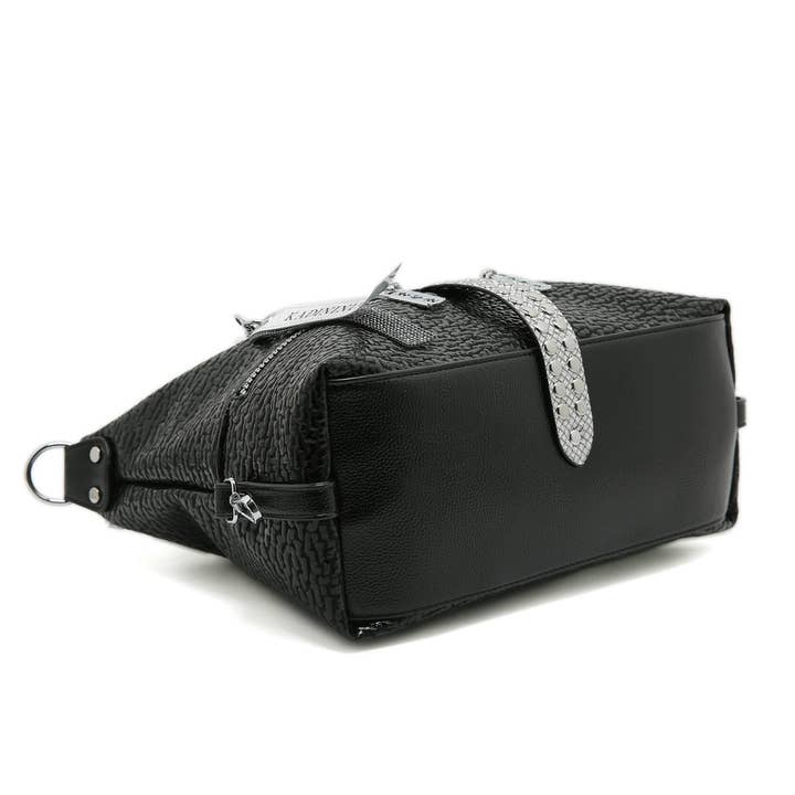 PEACH ACCESSORIES - Wholesale Shoulder Bag - Women's - Chic Hobo Bag with Rhinestone Teddy Bear in Black 8074