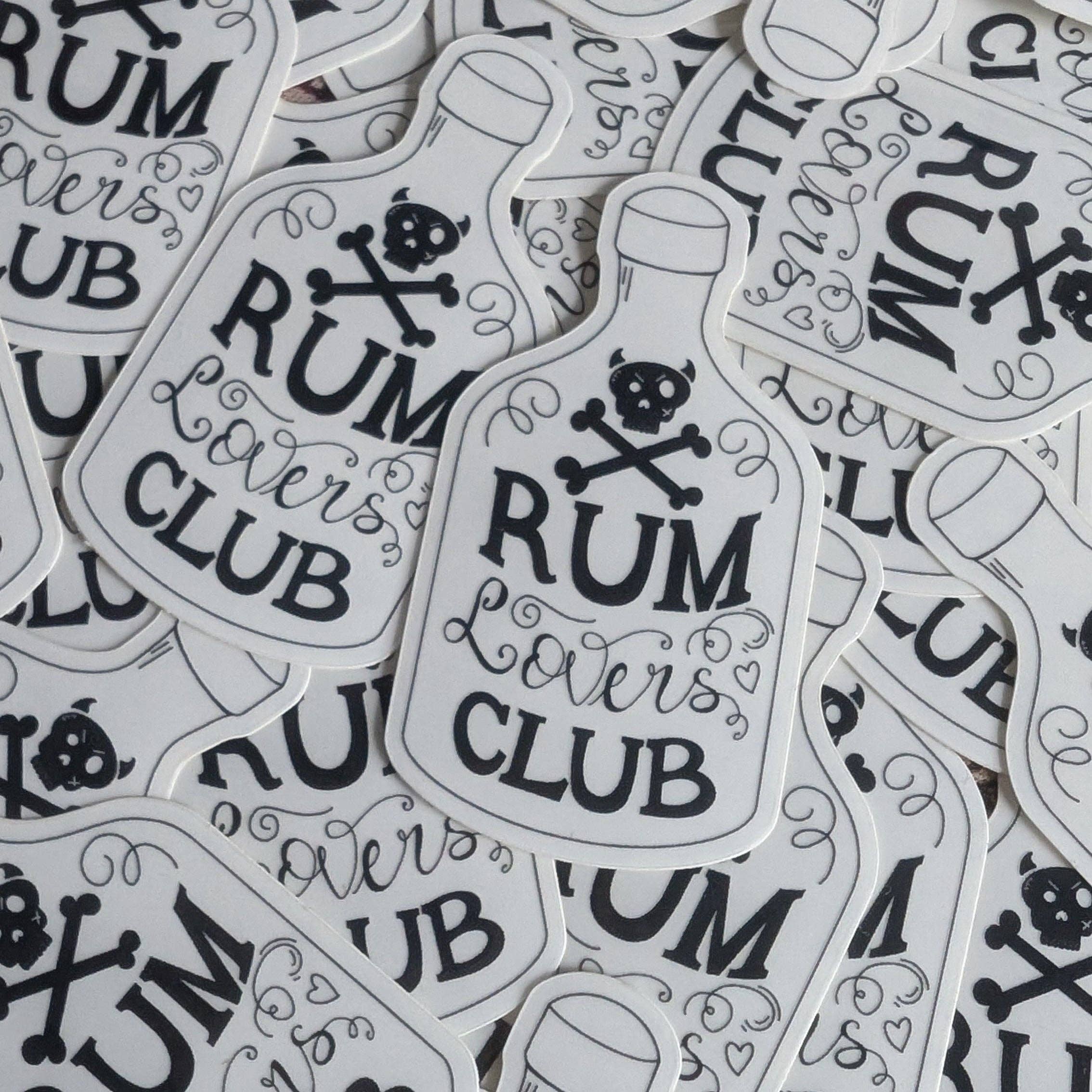 FayDixonDesign – wholesale Sticker – Rum Lovers Club Transparent mini vinyl sticker2