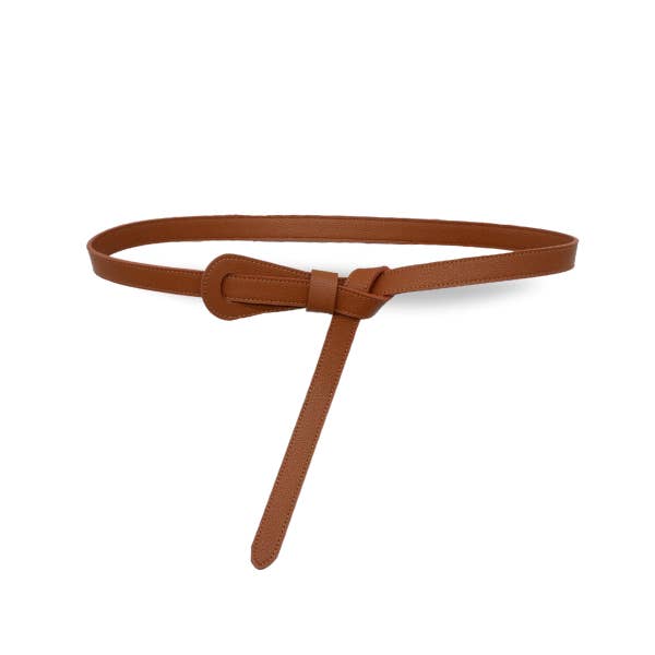 Olivia - Tan Genuine Leather Knot Waist belt for wholesale by The Fitting Belt Company