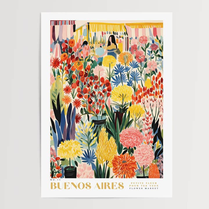 Cartaz do Mercado das Flores de Buenos Aires por atacado de Enchanted Sights