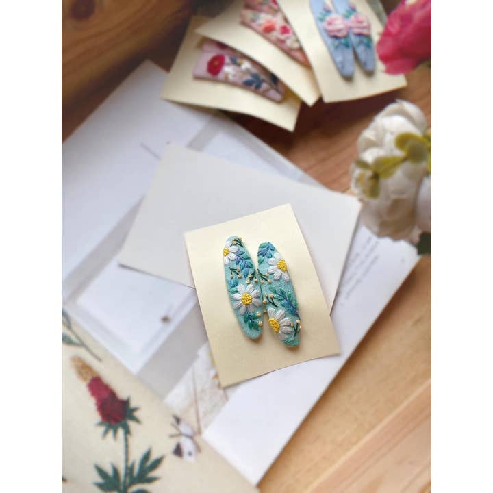 Quince Fables - Wholesale Barrette - Women's - 3D Floral Embroidered Hair Barrette, Kylie Collection5