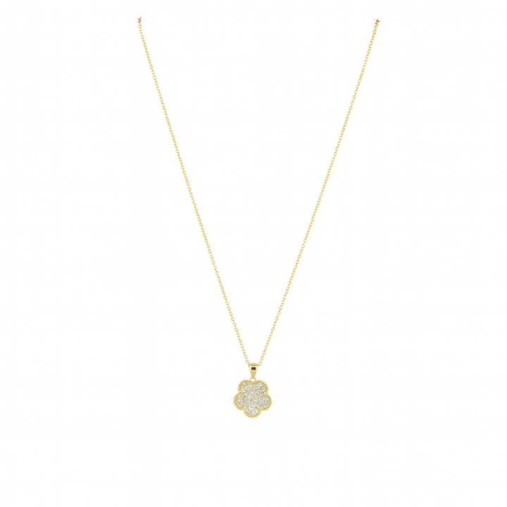 Colar Pendente Adeline Clover Pave por atacado de Sahira Jewelry Design
