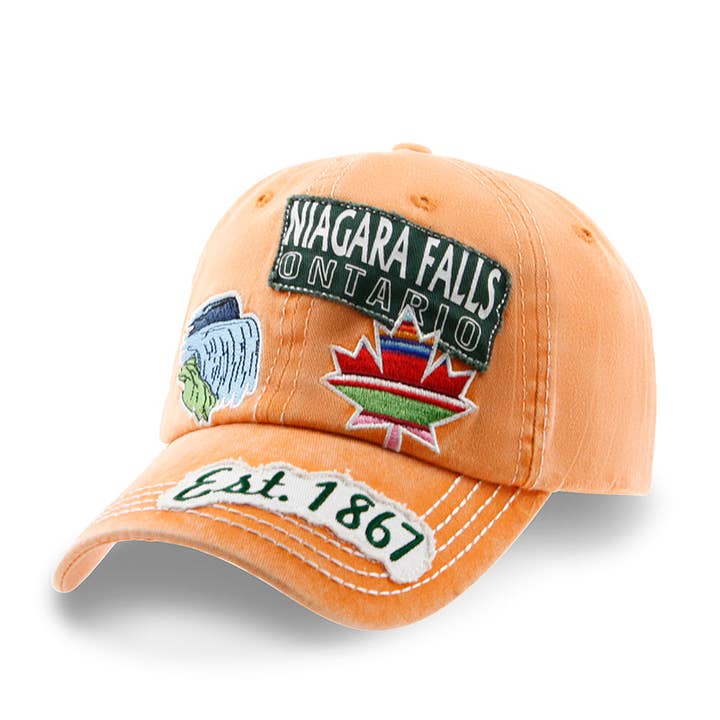 Niagara falls Distressed Patch Baseball Cap for wholesale by Northern Icons Canada
