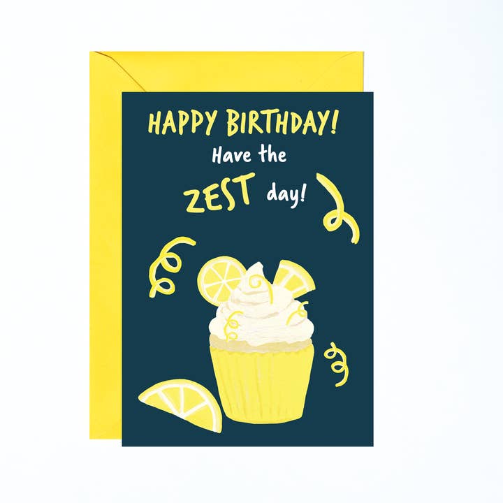 Zitronen-Cupcake Have The Zest Day für den Großhandel von Charlotte Farr Illustrations