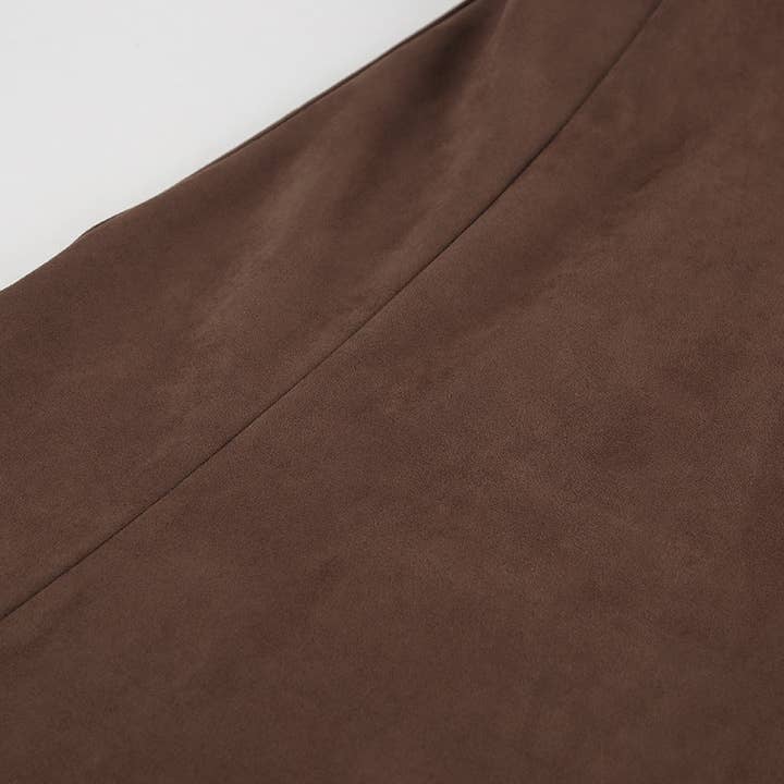 Marayn - Wholesale Skirt - Women's - Vintage Brown Knit Midi Skirt Chic Fall Style14