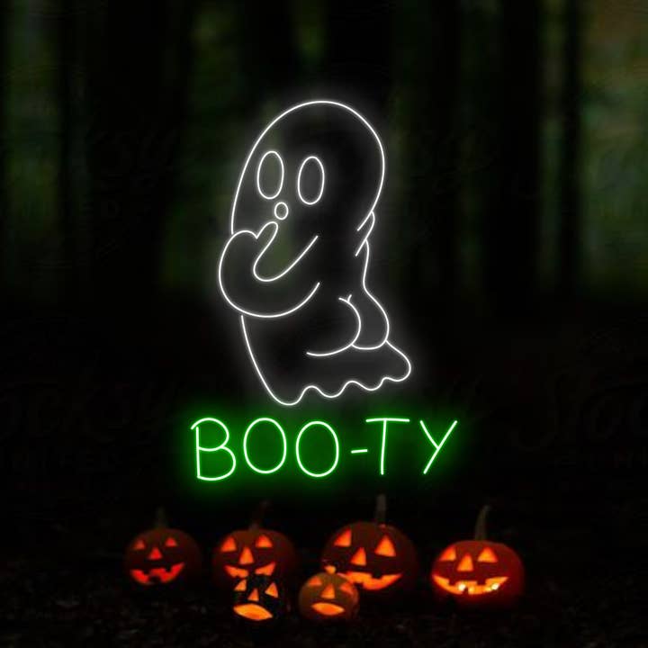 Glow Neon - Wholesale Neon Sign - Boo-ty Ghost Neon Signs, Halloween Long-lasting Décor