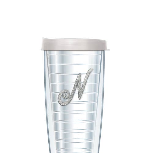 Bling Letter N Tumbler for wholesale by FREEHEART