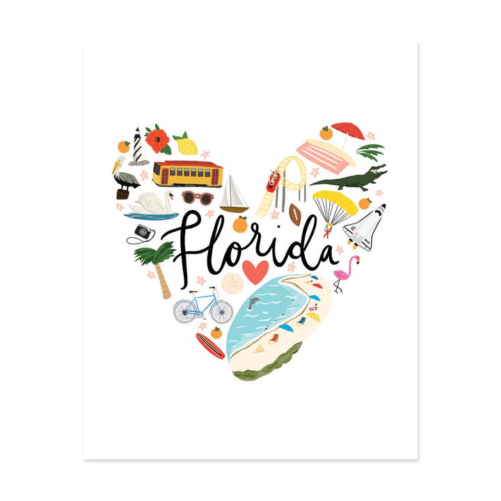 Florida Love Art Print for wholesale by Bloomwolf Studio
