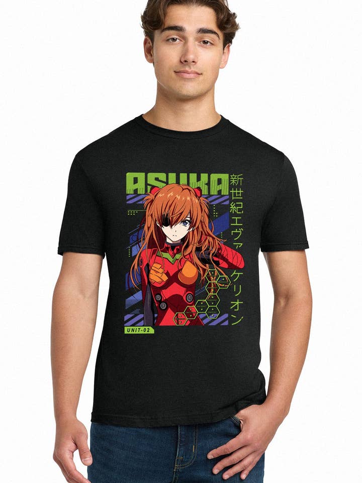 Fundom - Wholesale T-Shirt (Graphic) - Unisex - Neon Genesis Evangelion Asuka EVA-02 Plug Suit Adult T-Shirt1