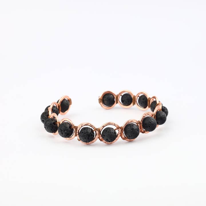 El'Cobre-Ecozonelifestyle - Wholesale Beaded Bracelet - Copper & Lava stone Crystal Bracelet1