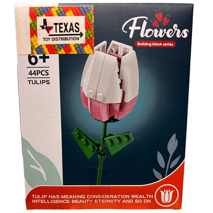 Texas Toy Distribution - Wholesale Building Set - Kids - Flowers Building Brick Display Set, x3 of each Style