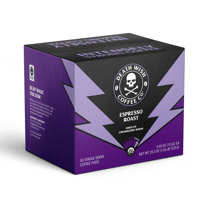 Espresso Roast 50 Ct for wholesale by Death Wish Coffee