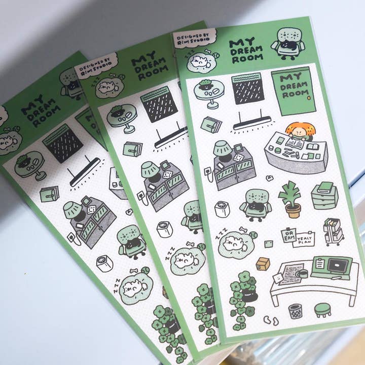 Autocollants PVC Kawaii : Ma Chambre de Rêve Scène 3D pour la vente par RiN! Studio US