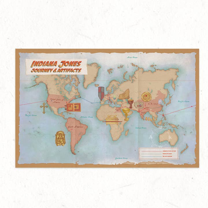 Indiana Jones Map for wholesale by Awkward Affections