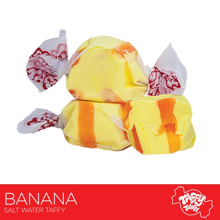 Bananesaltvandstoffee fra Taffy Town - 8 oz detailhandel for engroshandel hos Candy Supply Co