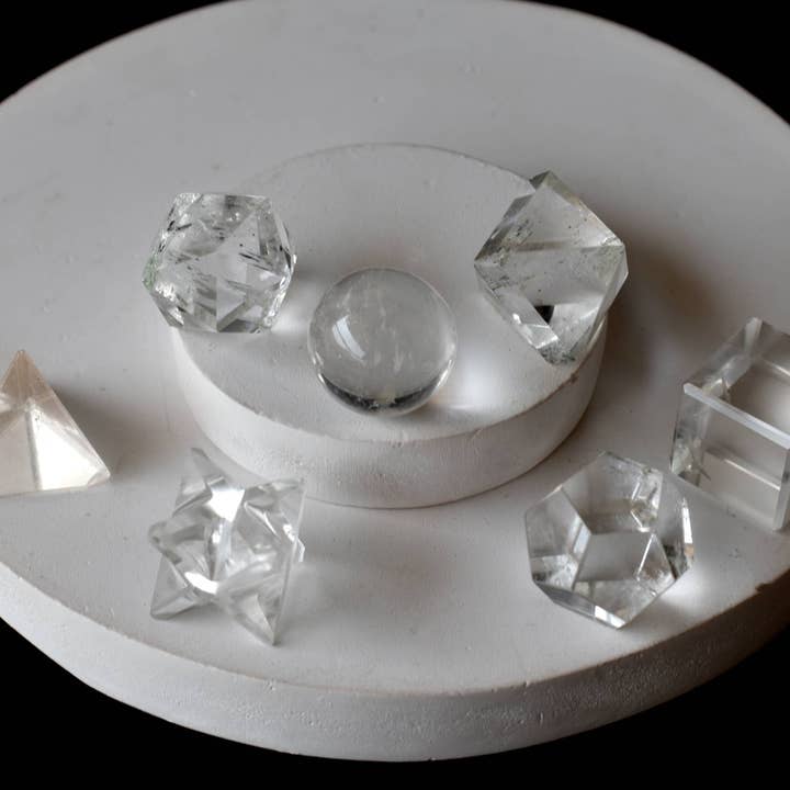Soothing Crystals - Wholesale Spiritual Stone/Crystal - Clear Quartz Geometry Set (Channeling and Manifesting)6