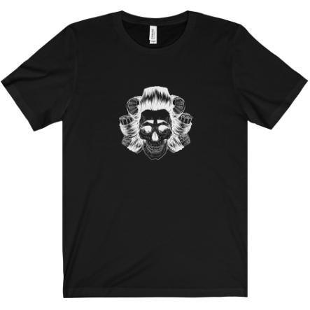 Scouse Bird Shop – wholesale Screen printed t-shirt – Women′s – Scouse Bird In Rollers Skull T-shirt